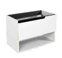 Visobath Eleven, тумба 80 см, 1 ящик и 1 открытая полка, цвет белый матовый лак (B-Ada)