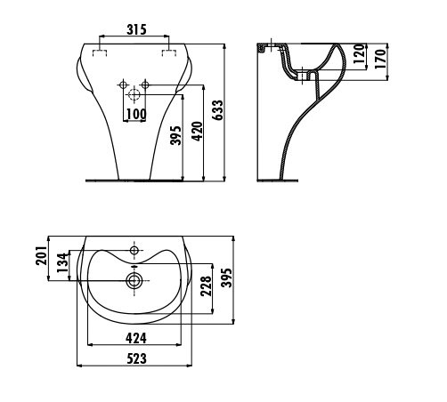 CREAVIT DUCKY Раковина напольная детская ЖЕЛТЫЙ DC052.00000Y 