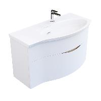 Kerama Marazzi Раковина RIVA мебельная правая с крепежом 100,7*48*15см, с 1 отв. под смеситель, с переливом, цвет белый глянцевый