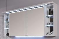 Puris Crescendo, зеркальный шкаф (2 двери) c LED подсветкой 1200 мм левый, цвет белый высокоглянцевый