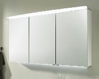 Puris Speed, зеркальный шкаф (3 двери) с LED подсветкой 1200 мм, цвет белый высокоглянцевый