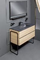 Тумба без раковины Vallessi 80*46cm LIGHT OAK мат. 2 полки