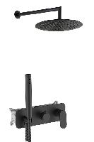 AQG Beta, душевой комплект ER241 на 2-3 потребителя, с настенным кронштейном, цвет черный матовый