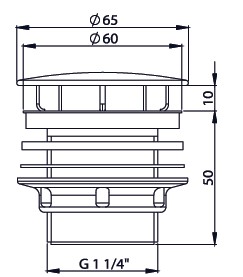 BETTE Донный клапан 1 1/4, цвет крышки белый эмалированный (для раковин без перелива!) 