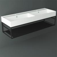 SIMAS AGILE Структура металлическая 141x46xh28 см, подвесная, для раковины AG141, с 1 полкой, цвет черный матовый