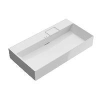 Kerama Marazzi Раковина LOGICA мебельная\подвесная, 90*48*14,5см, без отв. под смеситель, с переливом, белая глянцевая