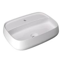 Alice Nur Раковина 60x45xВ15 Plan, накладная, с отверстием под смеситель, белый глянцевый