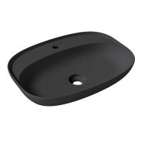 Alice Form Раковина Oval 60x45хВ12 Plan, накладная, с отверстием под смеситель, чёрный матовый