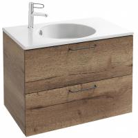 EB2522-R9-E52 тумба для раковины EXAW112-Z ODEON RIVE GAUCHE два ящика, ручки черные /80/(дуб табак)