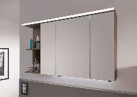 Puris Purefaction, зеркальный шкаф (3 двери) с LED подсветкой 1200 мм левый, цвет белый высокоглянцевый