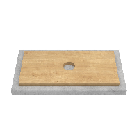 Столешница пластик HPL 38 мм Туя,1 вырез, (с наметками под 1 вырез), 595х458 мм