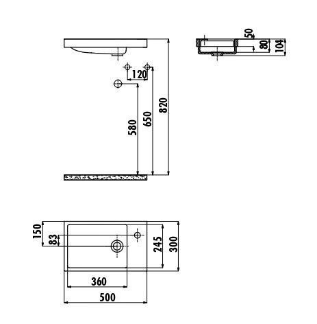 CREAVIT Раковина мебельная (30*50 см) TP026.00000 