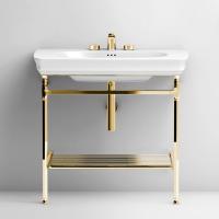 Artceram CIVITAS Металическая структура Quadra 76х44хh80,5см для раковины 90, полка сетка, цвет: золото