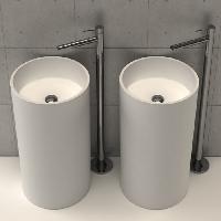 MOMA CIRCULAR TOWER Раковина Ø450 мм., отдельностоящая, слив в пол, с донным клапаном, цвет белый матовый