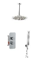AQG Urban Flow, душевой комплект ER237 на 2 потребителя, с потолочным кронштейном, цвет хром