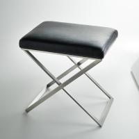 3SC Lino&Lone Стул с сиденьем из гладкой кожи 50хh50х36 см, цвет черная кожа/никель сатинированный матовый