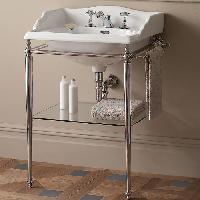 Devon Tiffany Консоль (71х49хh80,8см) напольная с полотенцедержателем и стеклянной полкой, (без раковины CAMBRIDGE), цвет: хром