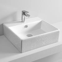 ARTCERAM QUADRO Раковина 500х480 мм., с 1 отверстием для смесителя, с переливом, цвет белый глянцевый, декор Cementina