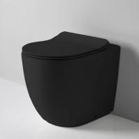 Artceram FILE 2.0  Унитаз приставной ТУРБО СМЫВ THE.REEL, слив универсальный 37х52 см, с креплениями,  цвет черный матовый  SANIGLAZE