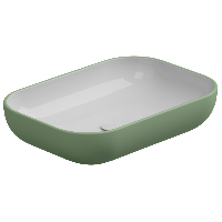 Раковина накладная биколор 60x42 см GSG Ceramic Design Easy EALAVRE60BI000/031, White/Salvia Matt