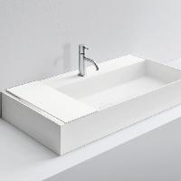 MILLDUE  Раковина  MAN 90 накладная из CRISTALPLANT ,90,4х47,2 см, с 1 отв для смесителя, цвет белый матовый