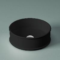 Artceram ATELIER Раковина накладная, d44см, без отв под смеситель, без перелива, цвет: черный матовый