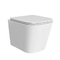 Kerama Marazzi Унитаз CUBO подвесной безободковый с крепежом и сиденьем, быстросъемным с softclose, белый глянцевый