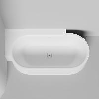 Salini Perla CL Ванна S-Stone 180x90x60см в левый угол, интегрированный слив-перелив, донный клапан, сифон, ножки , цвет белый матовый