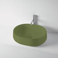 KERASAN F10 Раковина накладная 56х44 см, без отв под смеситель, цвет зеленый матовый