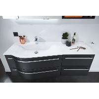 Puris Swing, раковина из минерального литья с тонким бортиком 140 см правая, цвет белый