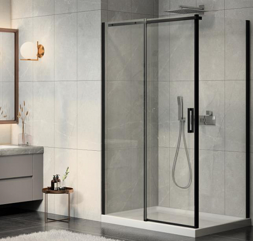 E22FC80-BL Contra Фиксированная боковая панель 80 см, Черный 