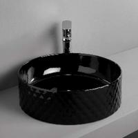 Artceram ROMBO Раковина накладная 44 см, без отв под смеситель, без слив перелива, цвет черный глянец