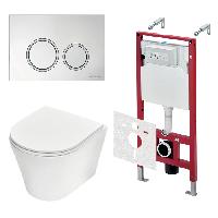 TECE Комплект TECEspring Base, панель смыва с круглыми кнопками, хром глянц., унитаз модель K