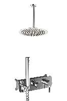 AQG Urban Flow, душевой комплект ER235 на 2-3 потребителя, с потолочным кронштейном, цвет хром