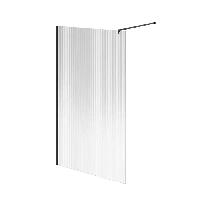 KERAMA MARAZZI Душевая перегородка CRISTALLO с рифленым стеклом, 120х210, матовый черный