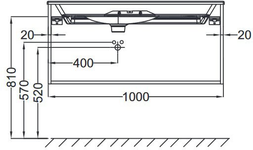 EB3032-E16 тумба под раковину NOUVELLE VAGUE 2 ящика /100/(ореховое дерево) 