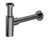 AQG, круглый сифон MINIMALISTA 1”1/4 из латуни, цвет оружейная сталь (PVD)