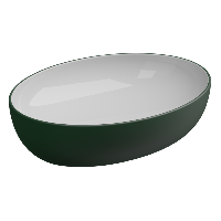 Раковина накладная биколор 55x42 см GSG Ceramic Design Easy EALAVOV55BI000/036, White/Smeraldo Matt