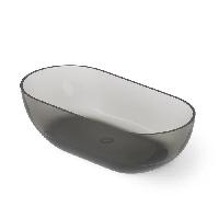 DEA DESIGN Shadow Ванна отдельностоящая 165x82xh52 см, материал: Glasstech прозрачная смола, цвет: Smoky Black R4
