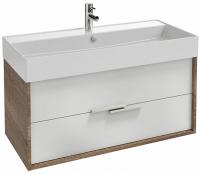 EB1668-E75-J5  VIVIENNE Тумба для раковины 100 см, к. дуб давос натуральный, ф. белый блестящий