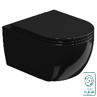 Чаша подвесного унитаза биколор со смывом Eco Clean GSG Ceramic Design Like LKWCSOECBI000/002, White/Black Shiny