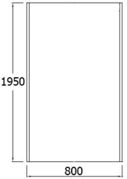E22FC80-GA панель CONTRA боковая /80х195/(прозр. стекло) 