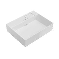 Kerama Marazzi Раковина LOGICA мебельная 60*48*14,5см, без отв. под смеситель, с переливом, цвет белая глянцевая