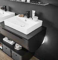 Puris Rounds, тумба с подсветкой под раковину (1 ящик) 1220 мм, цвет серый космос матовый