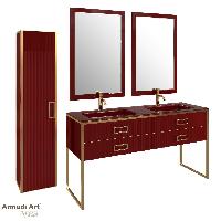 Пенал MONACO  бордо глянец +  золото без ножек