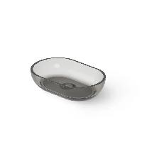 DEA DESIGN Washbasins Раковина настольная 58x38xh14 см, материал: Glasstech прозрачная смола, цвет: Smoky Black R4