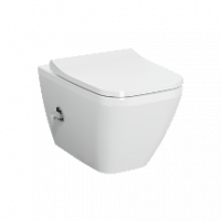 Подвесной унитаз Integra Square 54 см, безободковый с функцией биде и встроенным смесителем