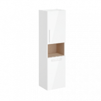 Пенал высокий Root 40 см с корзиной для белья, глянцевый белый, правосторонний