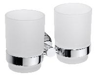 Стакан двойной для зубных щеток ОМЕГА / OMEGA настенный 160x95x90мм, хром