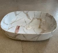 ArtCeram COGNAC Раковина накладная , 55х35 см, без отв под смеситель, без слив-перелива, цвет calacatta/покрытие Saniglaze%